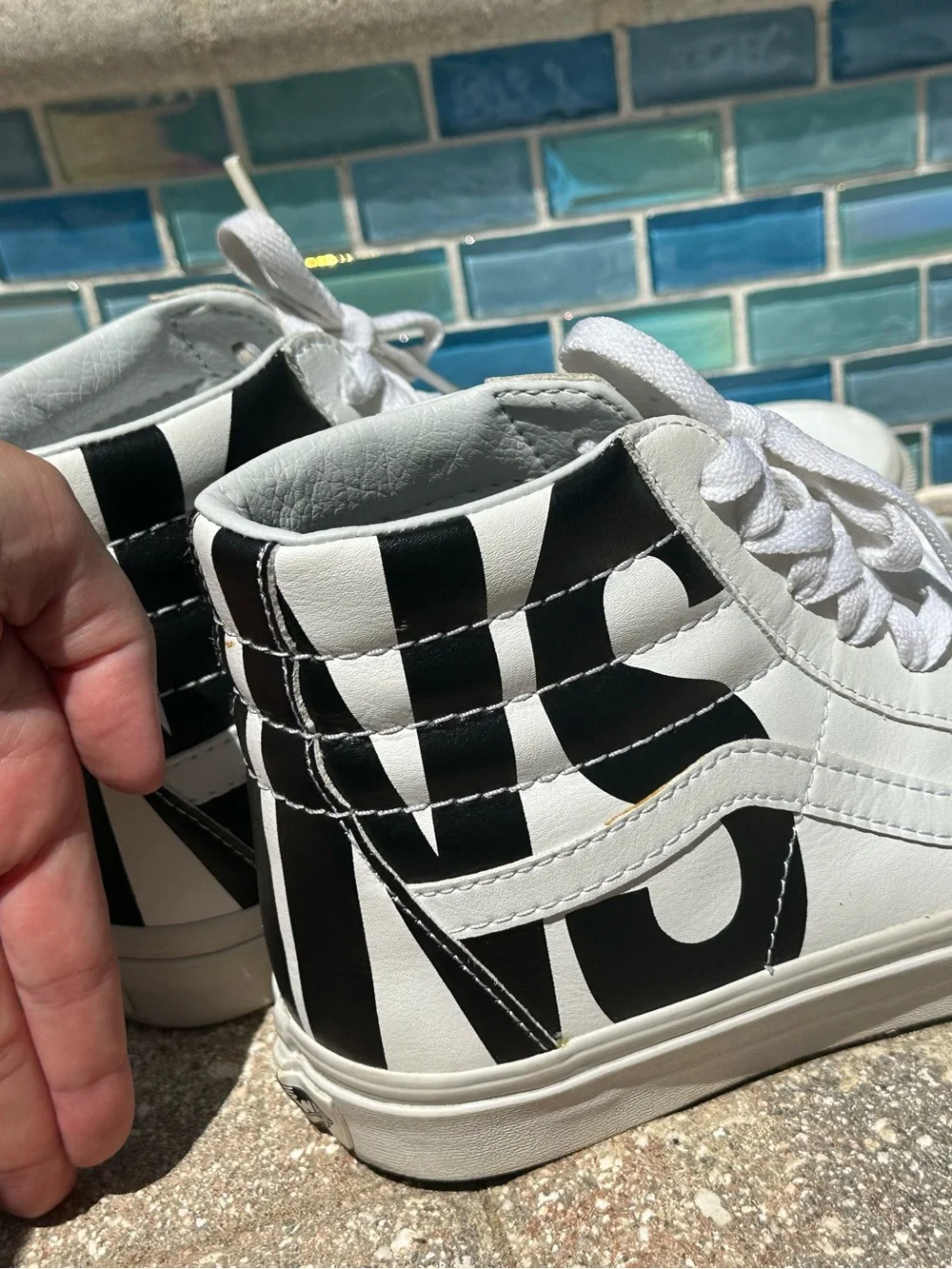 Vans Sk8-Hi High-Top Sneakers (White)